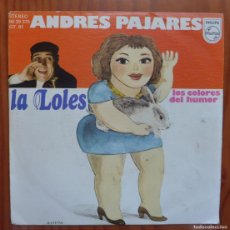 Discos de vinilo: ANDRES PAJARES / LOS COLORES DEL HUMOR / PROMOCIONAL / 1976 / SINGLE. Lote 365821571