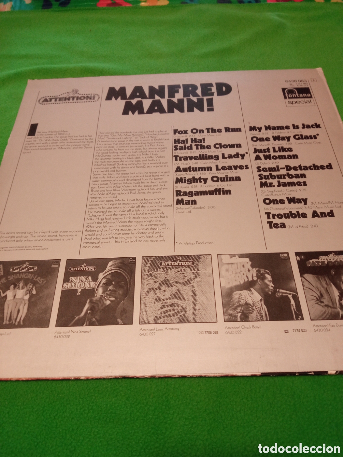 Discos de vinilo: Manfred Mann - Attention . - Foto 2