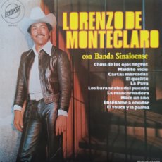 Discos de vinilo: LORENZO DE MONTECLARO CON BANDA SINALOENSE - LPS - EMBASSY - CBS - 1980. Lote 365854066