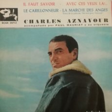 Discos de vinilo: CHARLES AZNAVOUR. EP. SELLO BARCLAY. EDITADO EN ESPAÑA. AÑO 1961. Lote 365992186