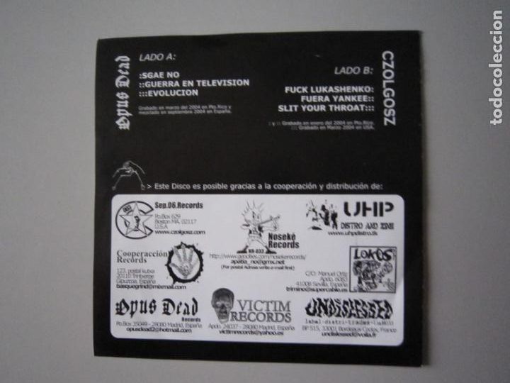 Discos de vinilo: EP - SPLIT - HARDCORE - CZOLGOSZ Y OPUS DEAD - 2005 - Foto 2
