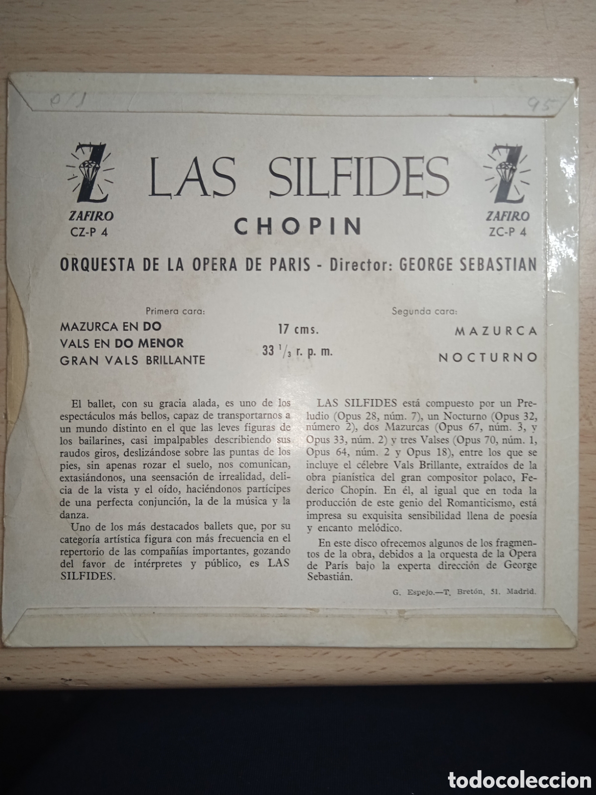 Discos de vinilo: EP 7&rdquo;Las s&iacute;lfides.chopin1959 - Foto 2