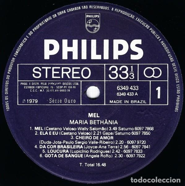 Discos de vinilo: Maria Bethania &ndash; Mel - LP - Foto 3