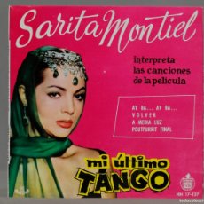 Discos de vinilo: EP. SARITA MONTIEL – INTERPRETA LAS CANCIONES DE LA PELÍCULA MI ÚLTIMO TANGO. Lote 366140901