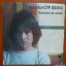 Discos de vinilo: MIGUEL GALLARDO / Y TU DONDE ESTAS / 1978 / SINGLE. Lote 366213596
