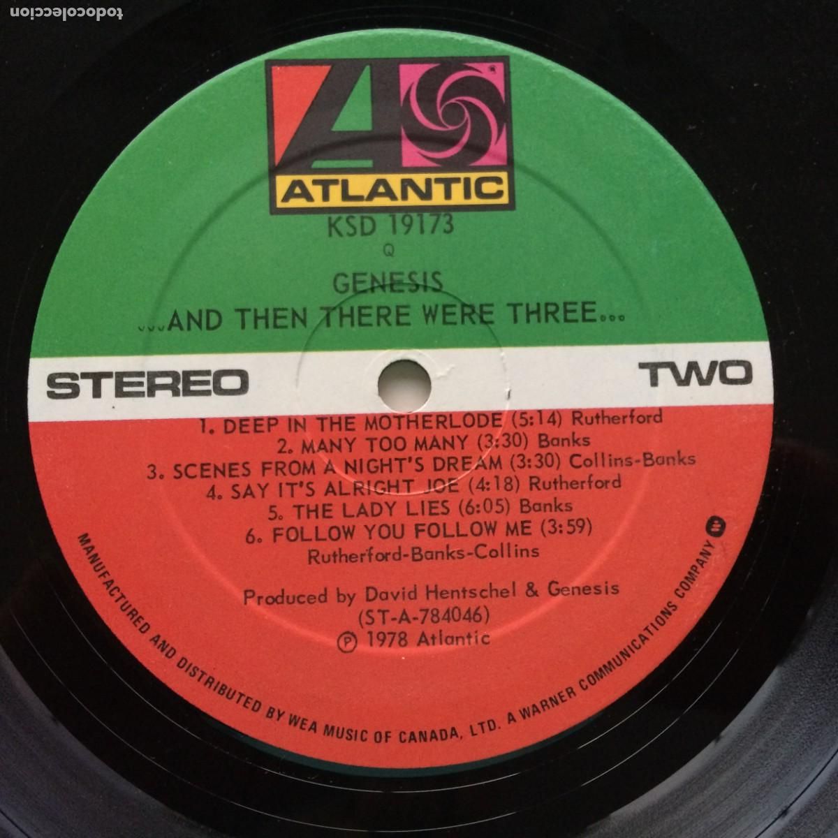 Discos de vinilo: Genesis &lrm;&ndash; ...And Then There Were Three... , Canada 1978 Atlantic - Foto 5