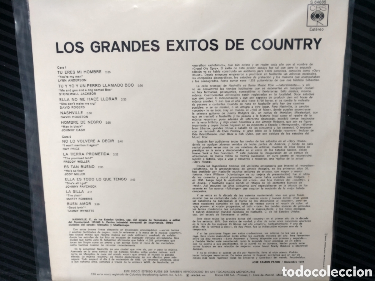 Discos de vinilo: Various - Grandes Exitos De Country (LP, Album) - Foto 2