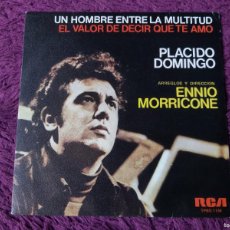 Discos de vinilo: PLACIDO DOMINGO / ENNIO MORRICONE ,VINYL 7” SINGLE 1975 SPAIN TPBO-1130 PROMO. Lote 366244231