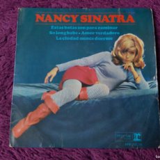 Discos de vinilo: NANCY SINATRA – ESTAS BOTAS SON PARA CAMINAR ,VINYL 7” EP 1965 SPAIN HRE 297-39. Lote 366244616