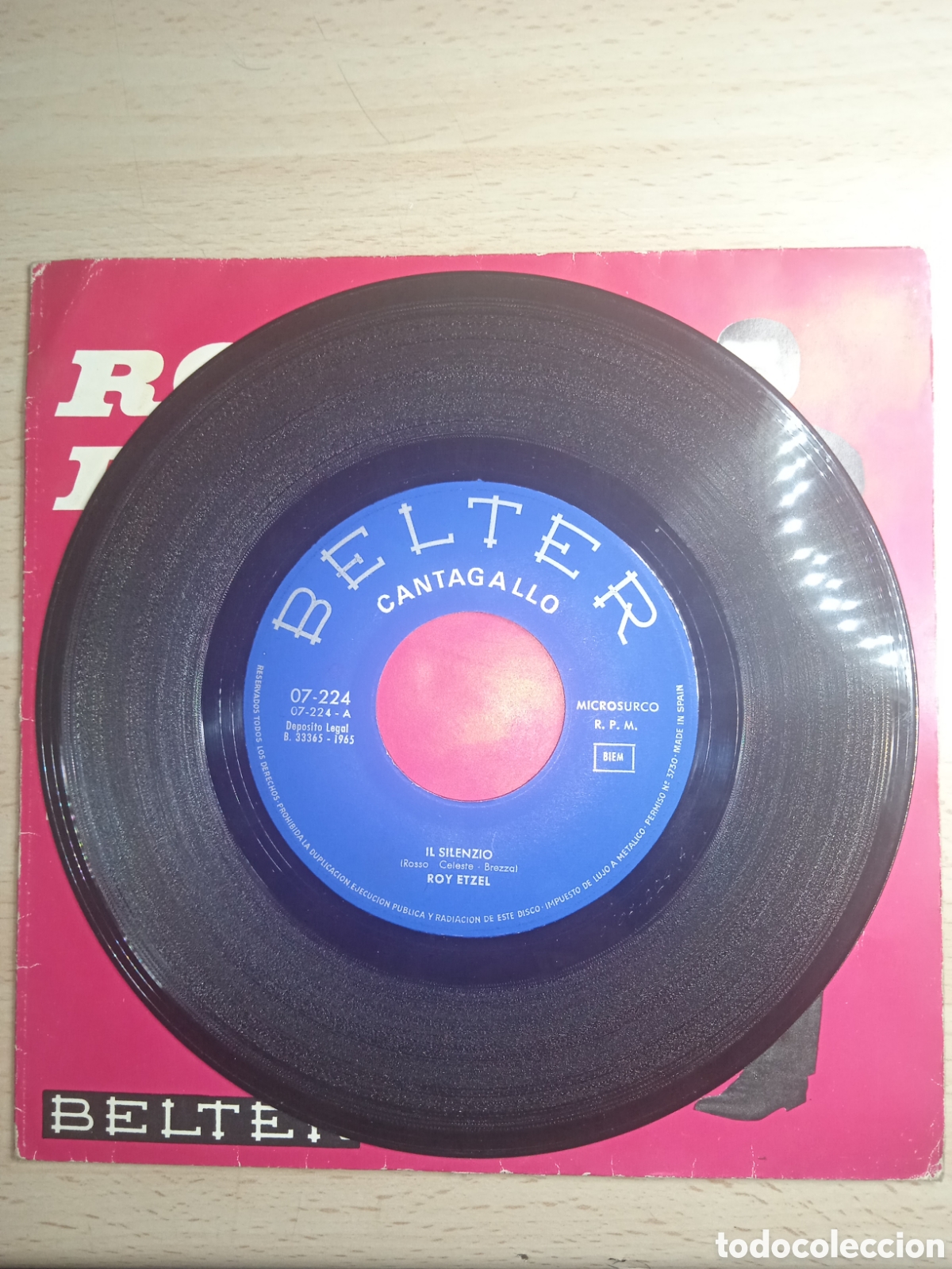 Discos de vinilo: Single 7&rdquo; Roy Etzel 1965.El silencio+Melancol&iacute;a. - Foto 3
