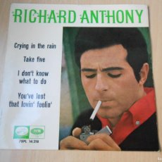 Discos de vinilo: RICHARD ANTHONY, EP, CRYING IN THE RAIN + 3, AÑO 1965, LA VOZ DE SU AMO 7EPL 14.218. Lote 366292421