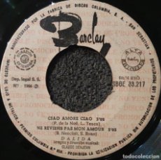 Discos de vinilo: DALIDA - EP SPAIN 1966 - BARCLAY 83217 - PROMO - CIAO AMORE CIAO / MAMA + 2 - LUIGI TENCO. Lote 366322431
