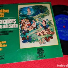 Discos de vinilo: BLANCANIEVES Y LOS SIETE ENANITOS CUENTO + CANCIONES PELICULA 7'' EP 1967 WALT DISNEY ESPAÑA SPAIN. Lote 366365906