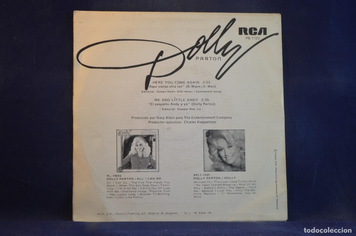 Discos de vinilo: DOLLY PARTON - HERE YOU COME AGAIN - SINGLE - Foto 2