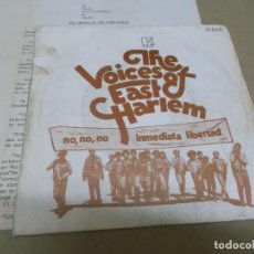 Discos de vinilo: THE VOICES OF EAST HARLEM (SN) NO, NO, NO AÑO – 1970 – HOJA PROMOCIONAL. Lote 366636681