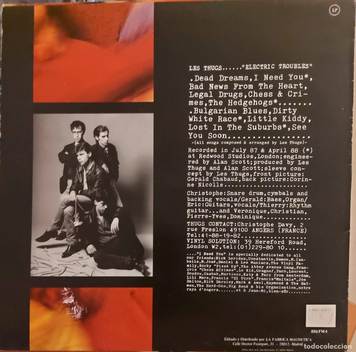 Discos de vinilo: LES THUGS - ELECTRIC TROUBLES (1988) - Foto 2