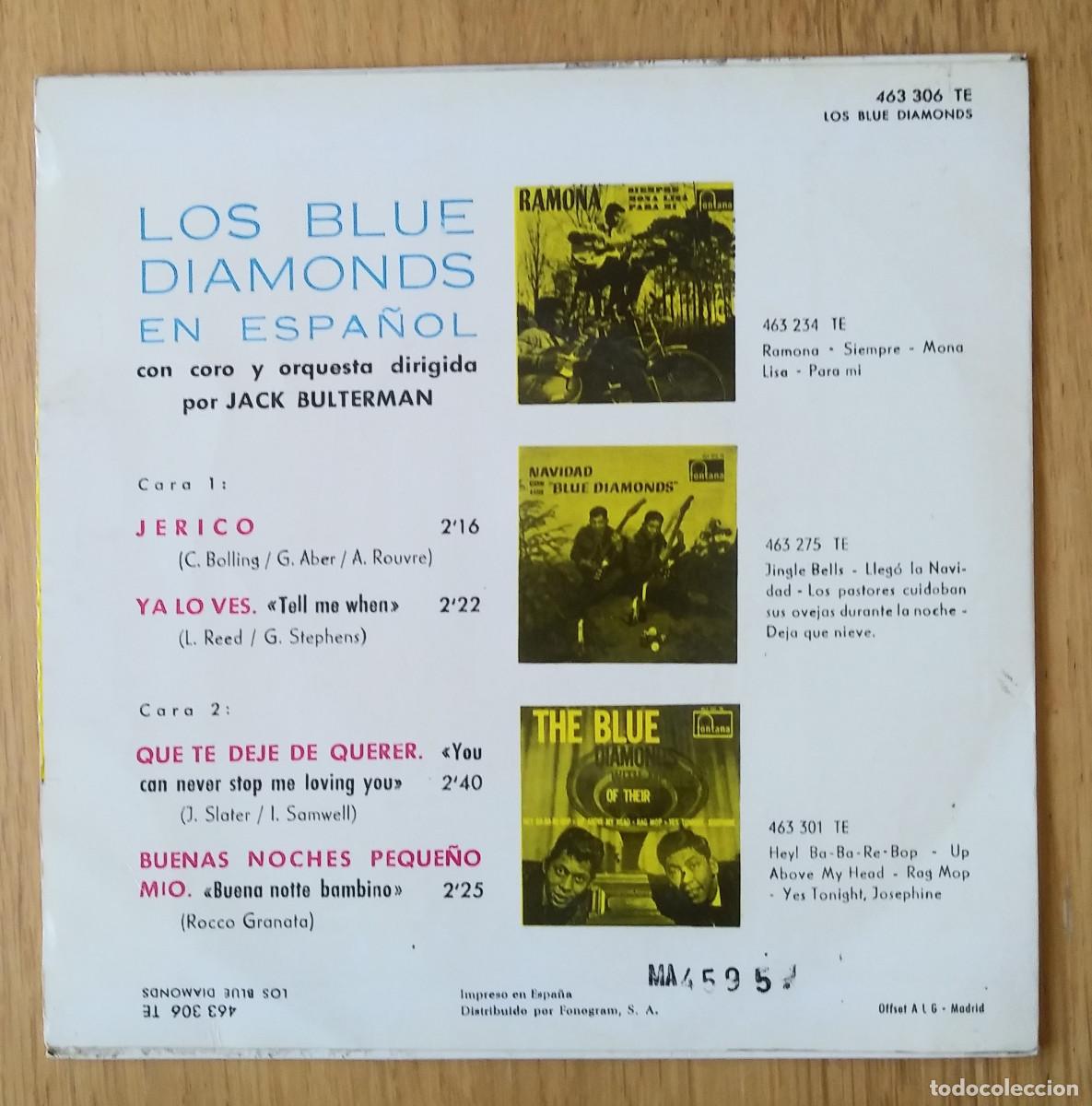 Discos de vinilo: THE BLUE DIAMONDS: &rdquo;EN ESPA&Ntilde;OL&rdquo; E.P. VINILO 1964 - Foto 2