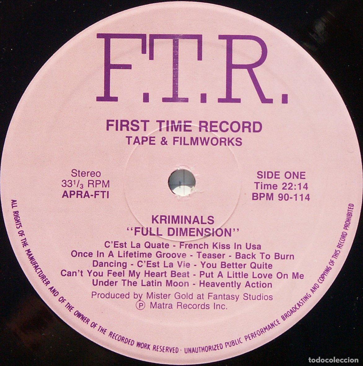 Discos de vinilo: Kriminals Full Dimension - Various - Foto 1