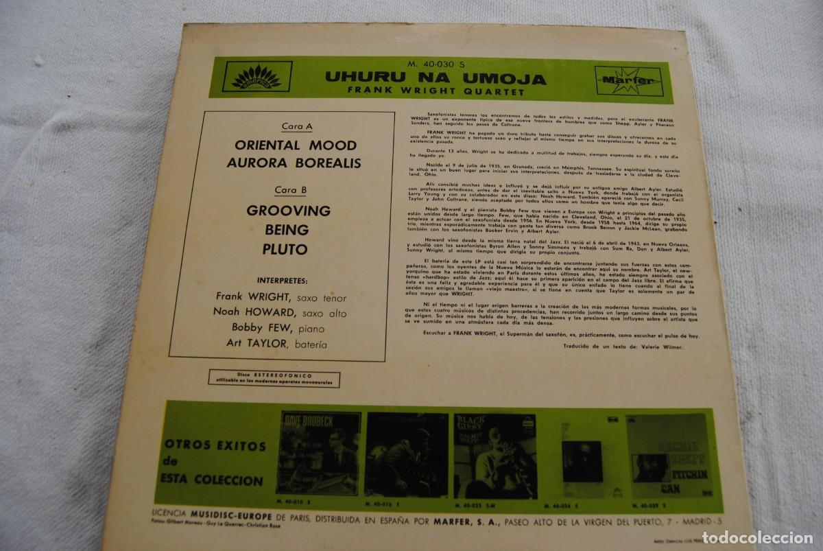 Discos de vinilo: Frank wright quartet. uhuru ha umoja. america lp 1971 - Foto 2