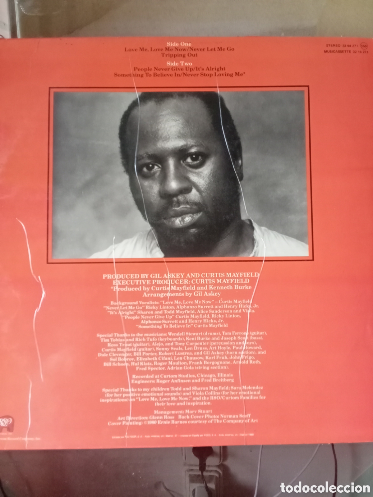 Discos de vinilo: CURTIS MAYFIELD 1980 Copia Spain Polydor - Foto 2