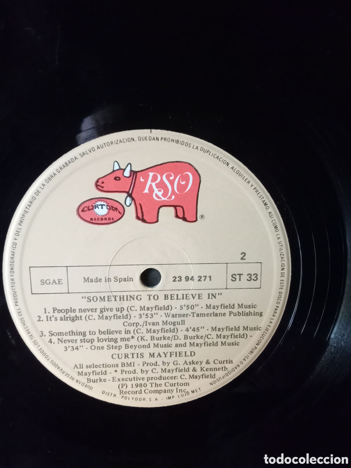 Discos de vinilo: CURTIS MAYFIELD 1980 Copia Spain Polydor - Foto 3