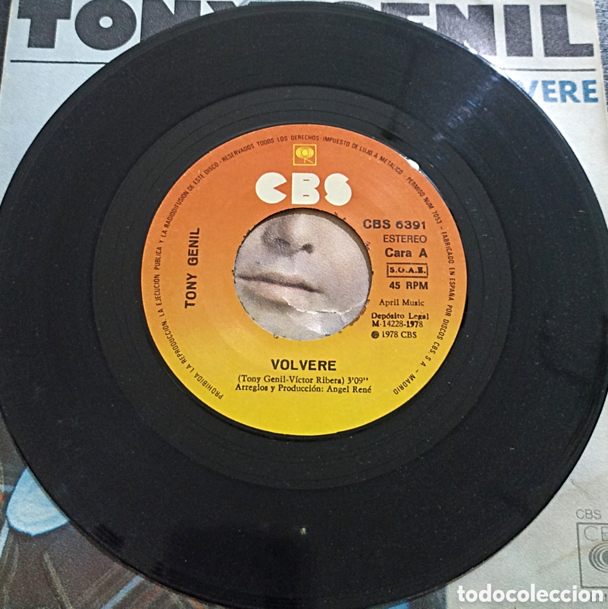 Discos de vinilo: SINGLE TONY GENIL - VOLVERE - CBS 1978 - Foto 3