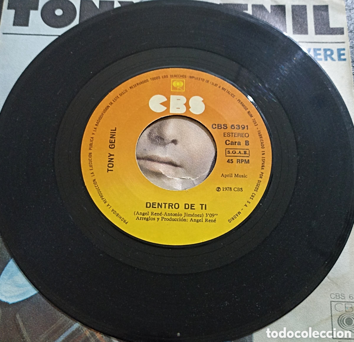 Discos de vinilo: SINGLE TONY GENIL - VOLVERE - CBS 1978 - Foto 4