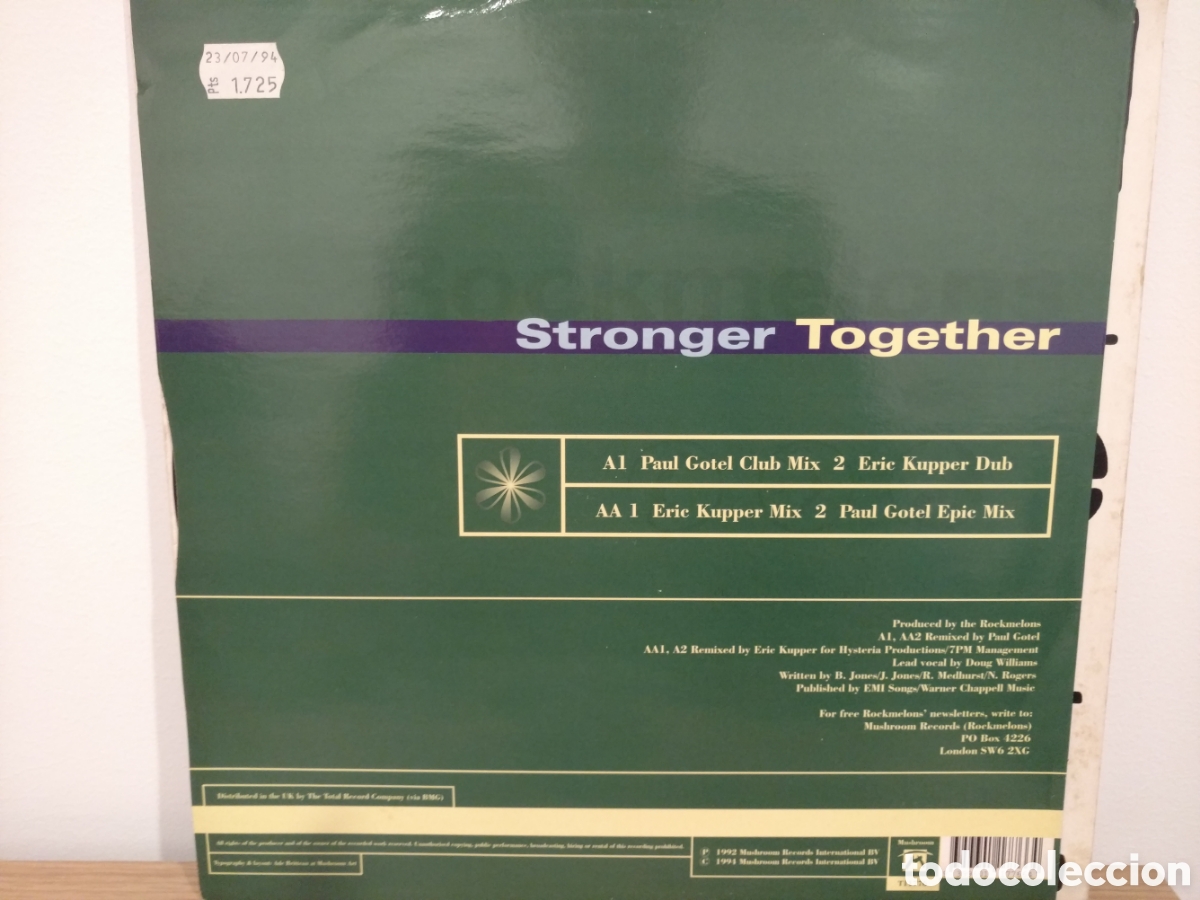 Discos de vinilo: Rockmelons - Stronger Together (12&rdquo;, Maxi) - Foto 2