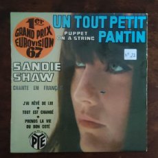 Discos de vinilo: SANDIE SHAW EUROVISION 67 - SINGLE - CANTA EN FRANCES. Lote 366858356