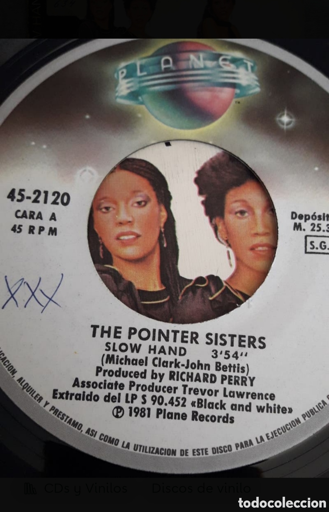 Discos de vinilo: Single Pointer Sisters. Slow Hand - Foto 3