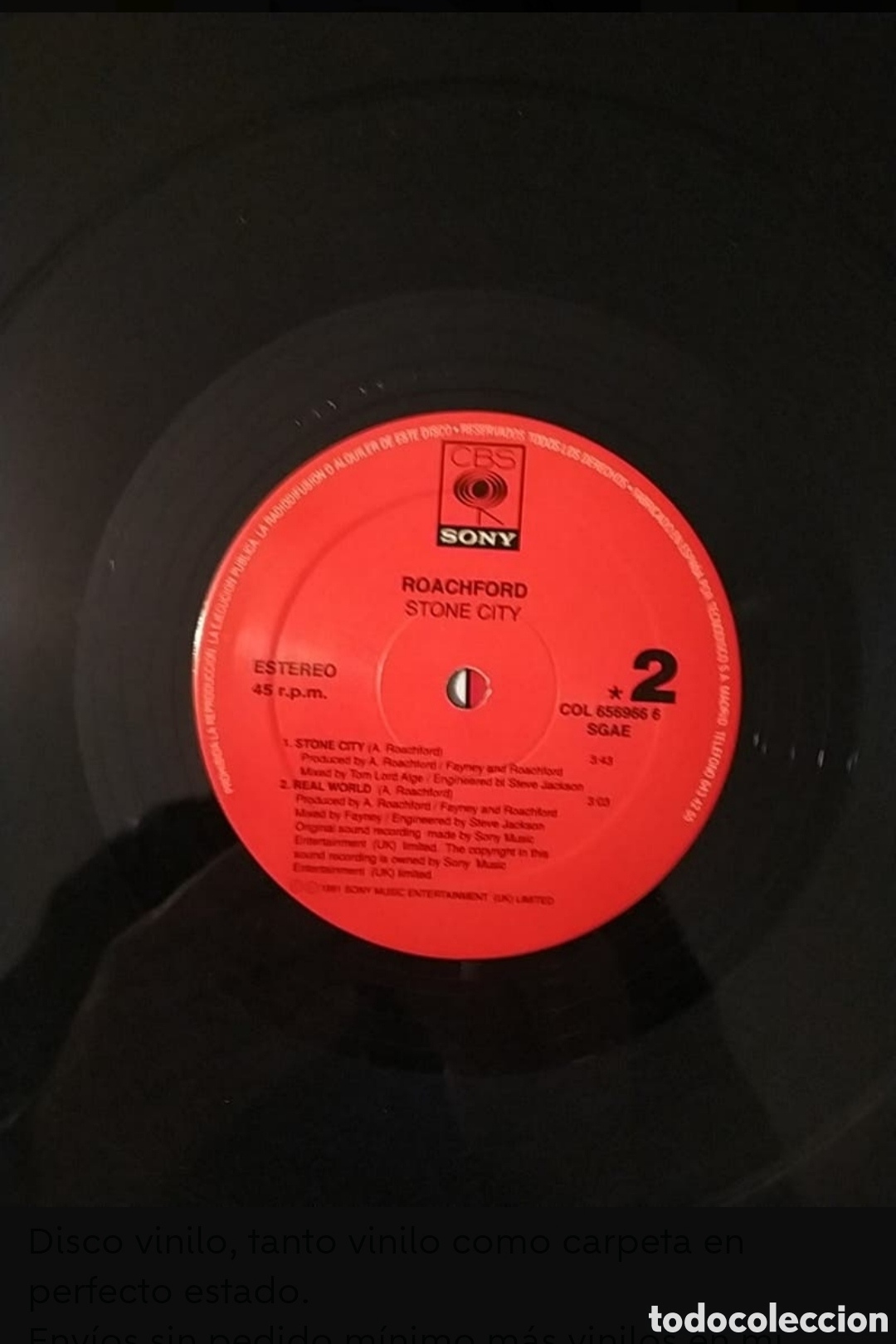 Discos de vinilo: Maxi single Roachford. Stone City - Foto 4