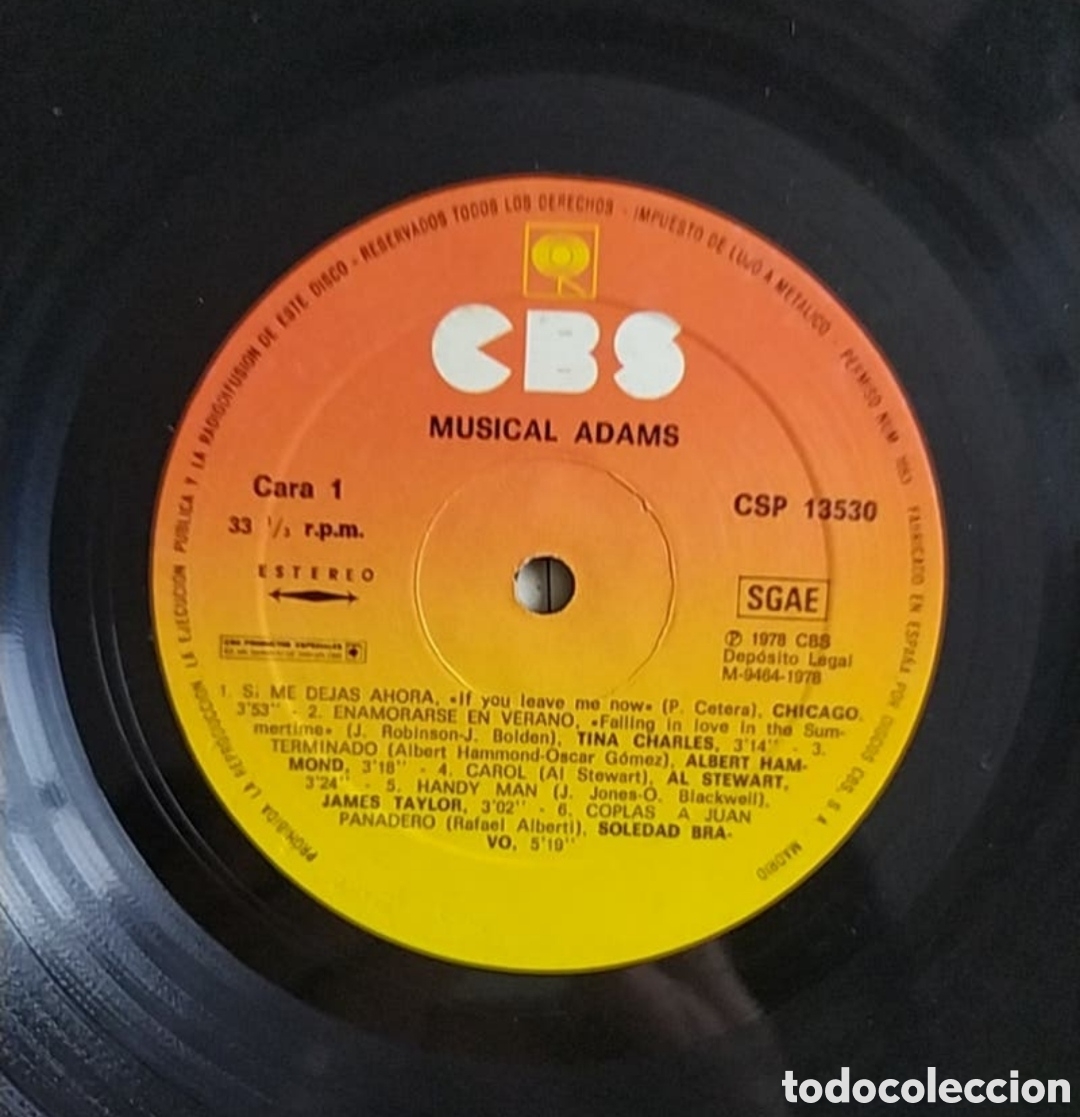 Discos de vinilo: Lp Musical Adams - Foto 3