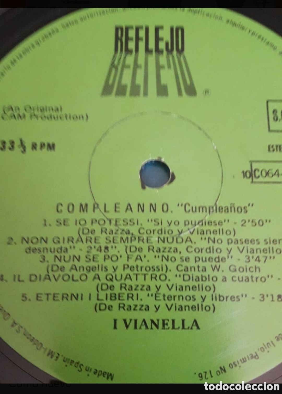 Discos de vinilo: Lp I Vianella. Cumplea&ntilde;os (Compleanno) - Foto 4