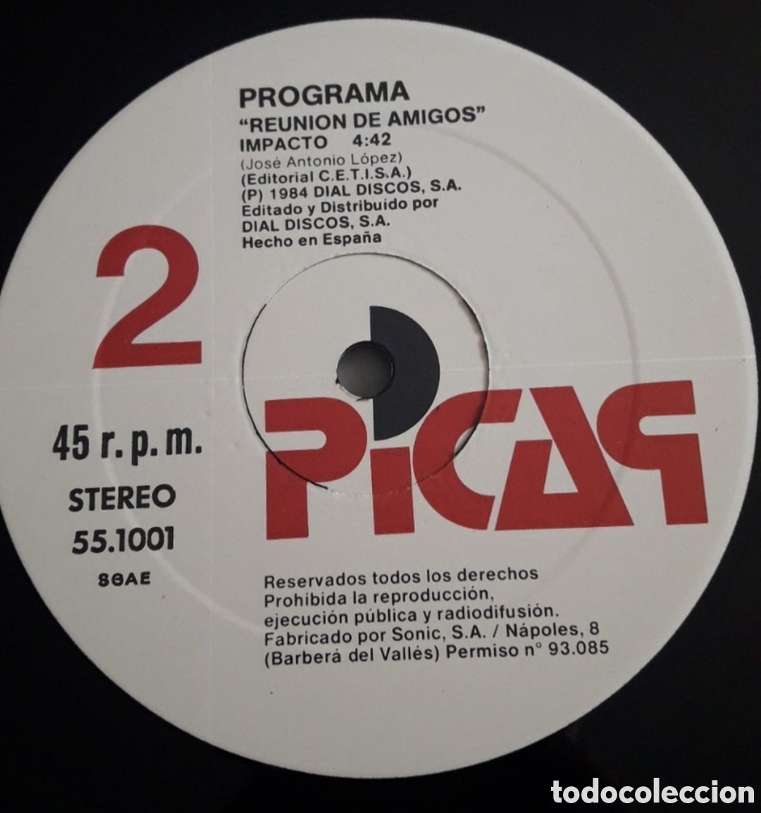 Discos de vinilo: Maxi single Programa. Reuni&oacute;n de Amigos - Foto 4