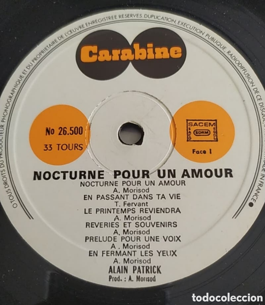 Discos de vinilo: Lp Alain Patrick. Nocturne Pour Un Amour - Foto 3