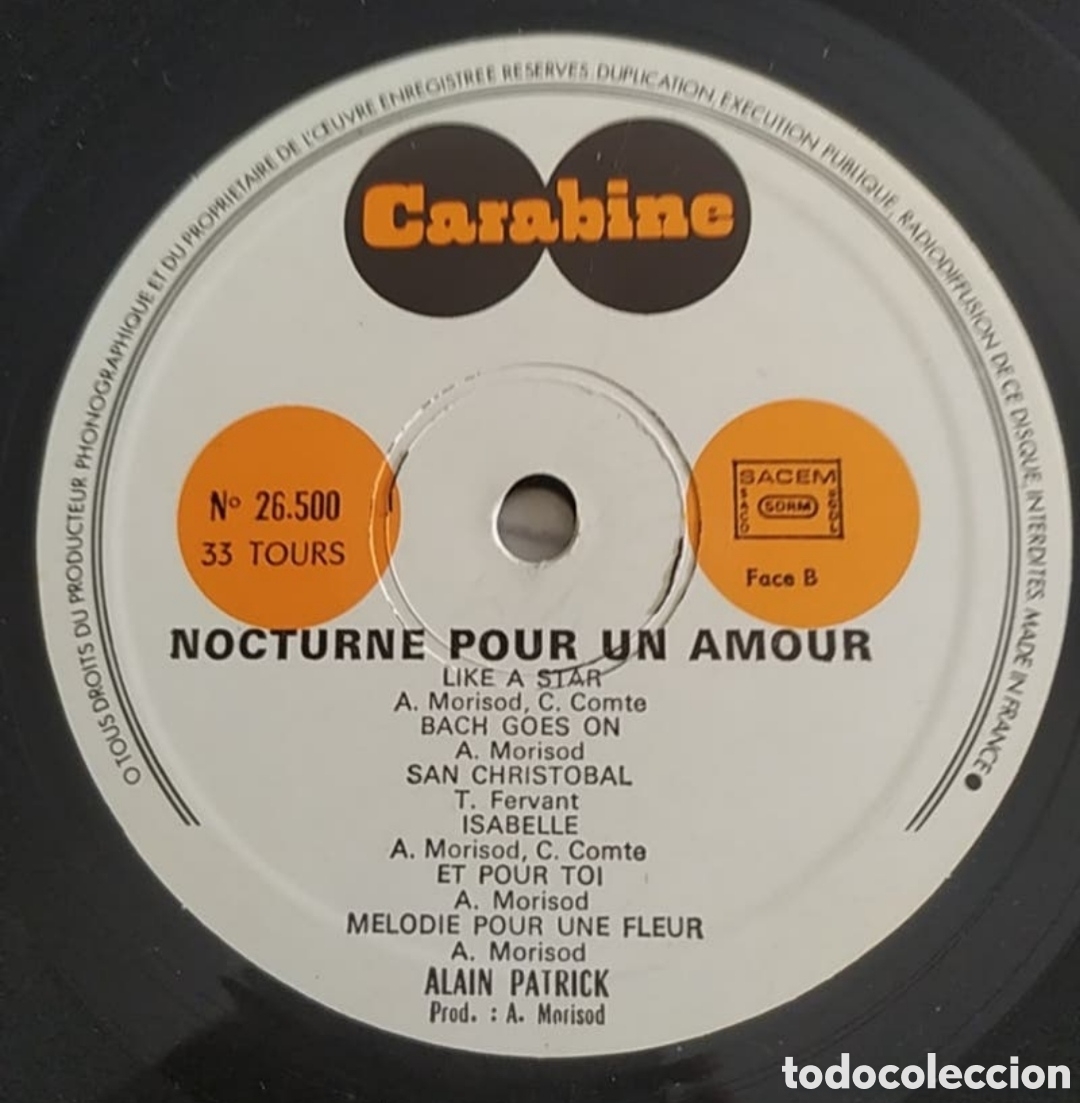 Discos de vinilo: Lp Alain Patrick. Nocturne Pour Un Amour - Foto 4