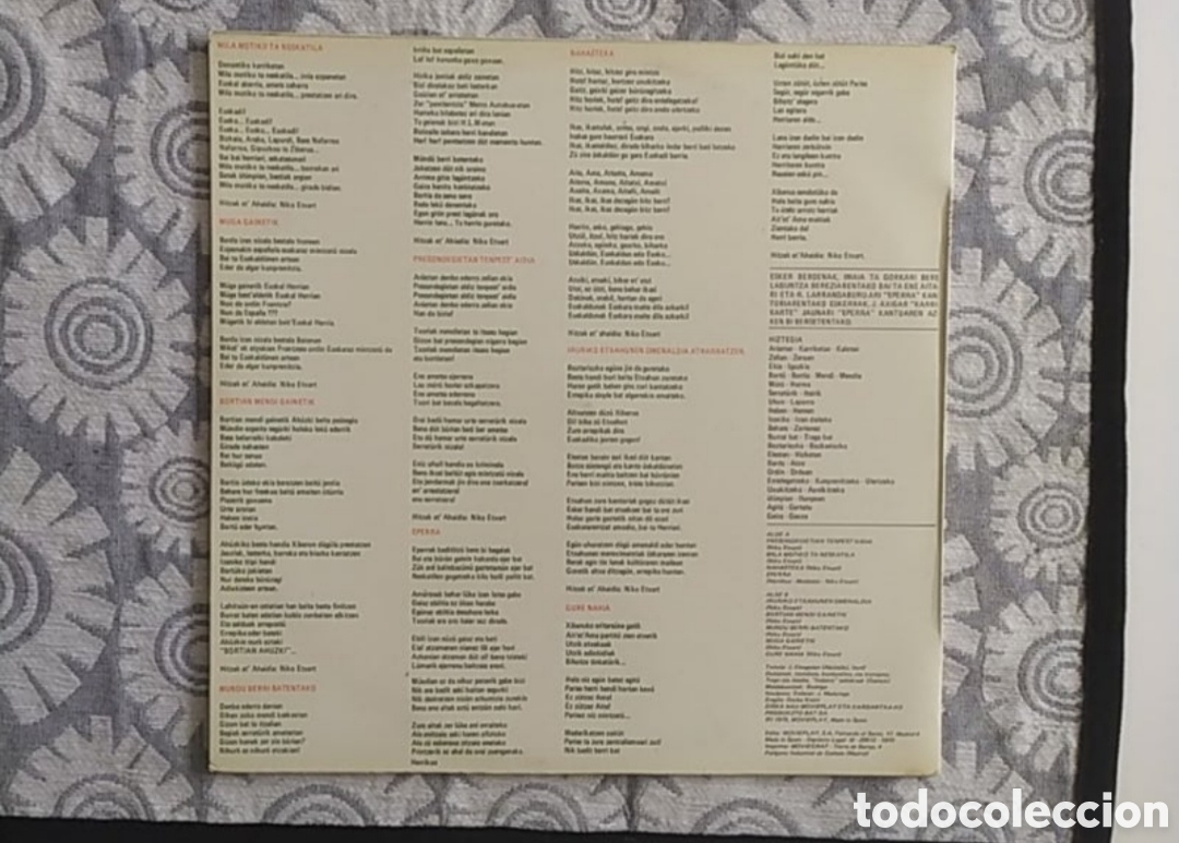 Discos de vinilo: Lp Niko Etxart. Nahasteka - Foto 2