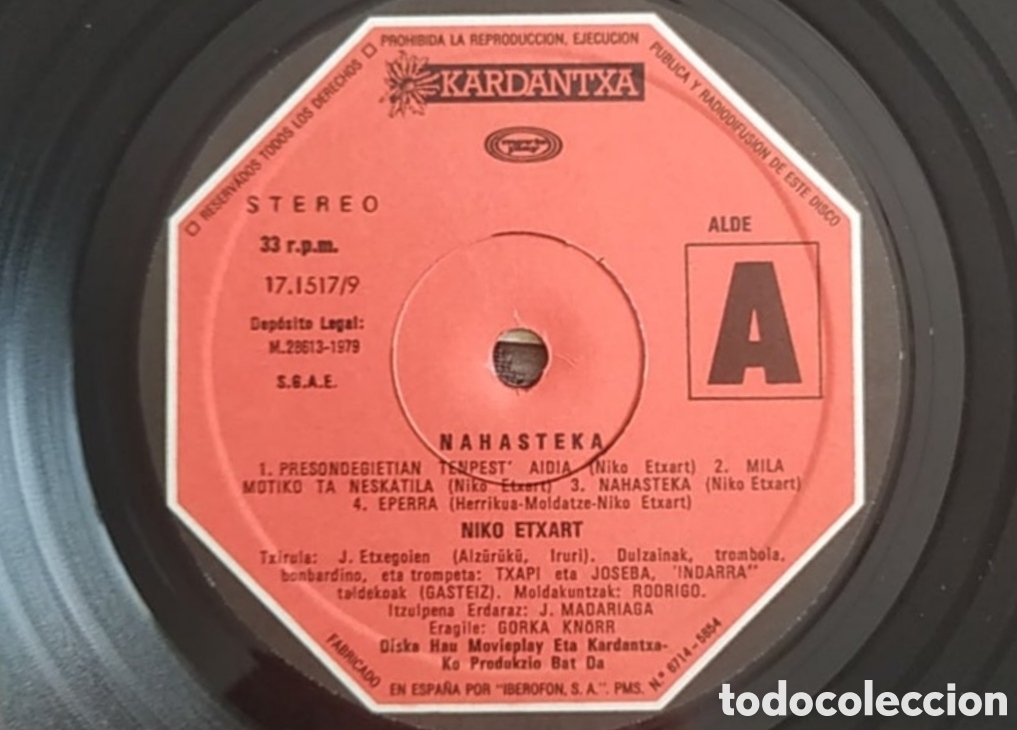 Discos de vinilo: Lp Niko Etxart. Nahasteka - Foto 3