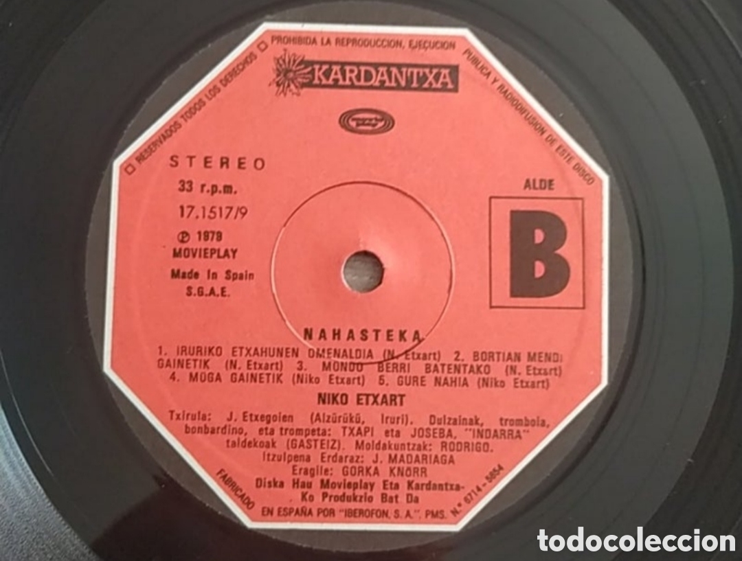 Discos de vinilo: Lp Niko Etxart. Nahasteka - Foto 4