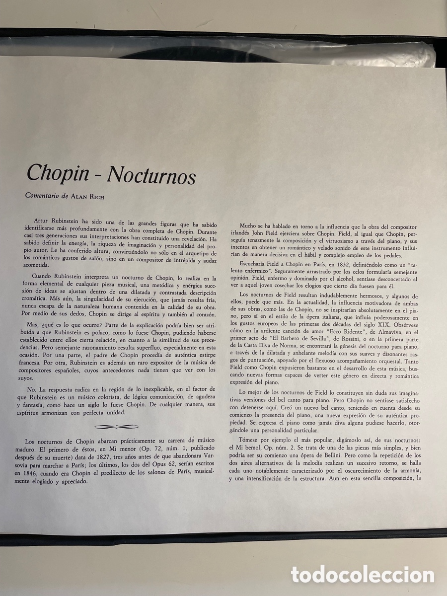 Discos de vinilo: Rubinstein. Nocturnos Chopin - Foto 5