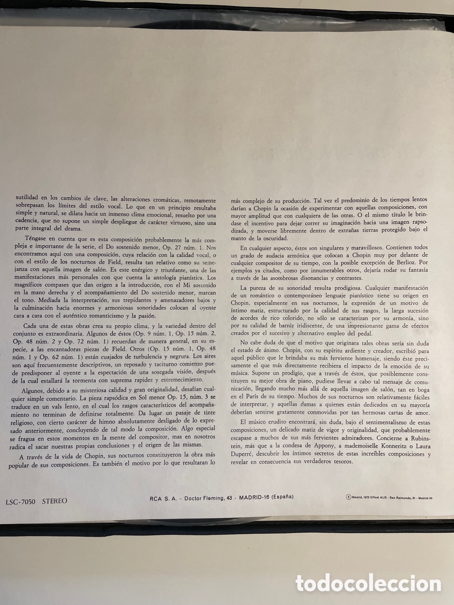 Discos de vinilo: Rubinstein. Nocturnos Chopin - Foto 6