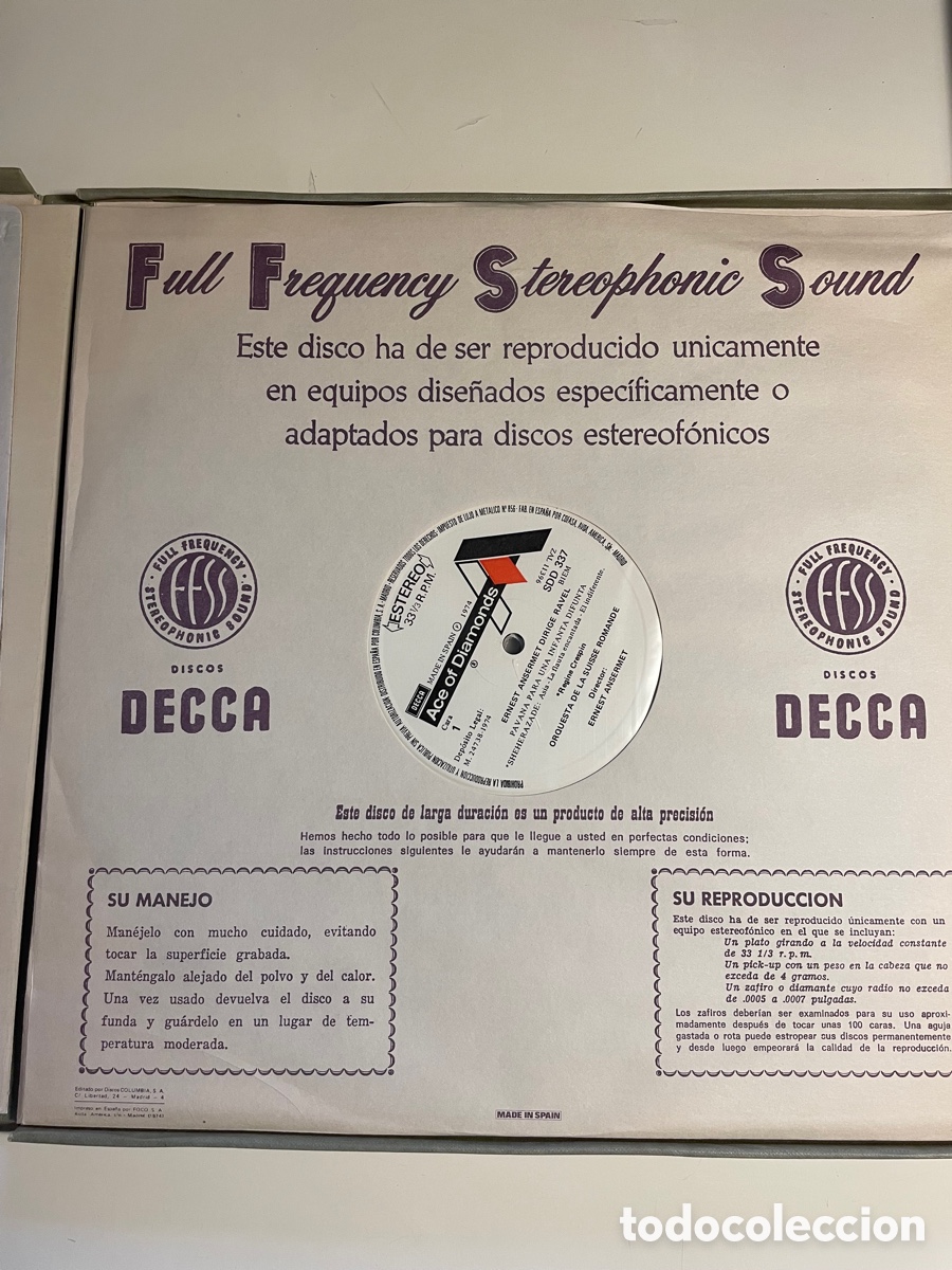 Discos de vinilo: Ansermet conducts Ravel. - Foto 7