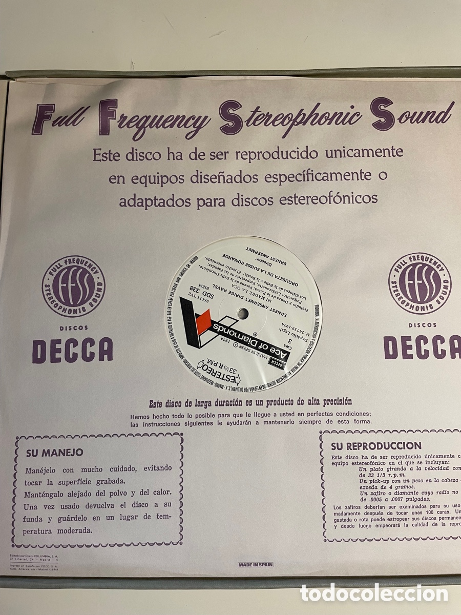 Discos de vinilo: Ansermet conducts Ravel. - Foto 8
