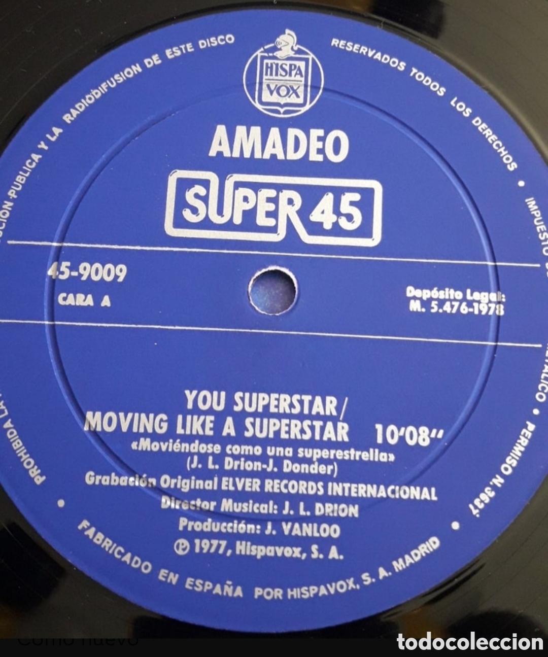 Discos de vinilo: Maxi single Amadeo. Moving Like A Superstar - Foto 3