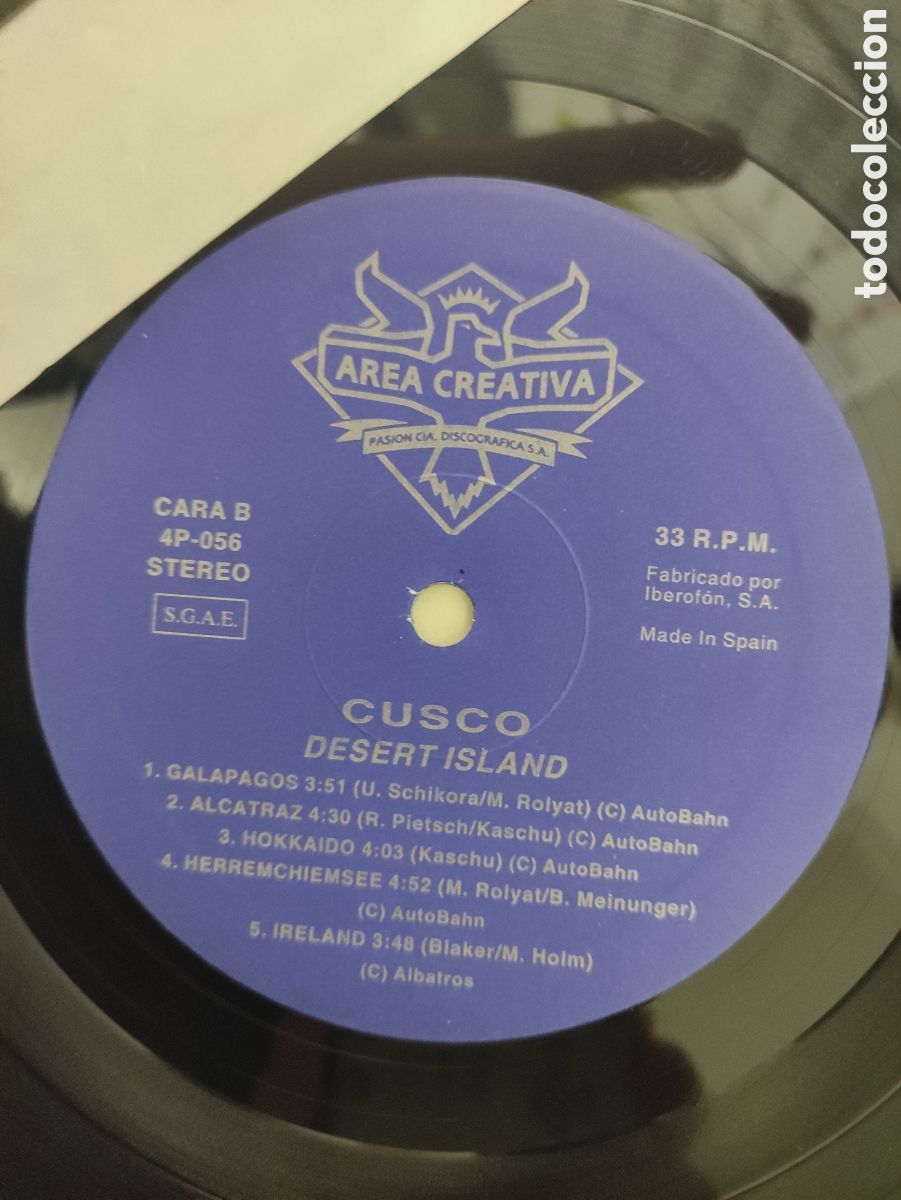 Discos de vinilo: Cusco &ndash; Desert Island - Area Creativa &ndash; 4P-056 - 1991 - Foto 5