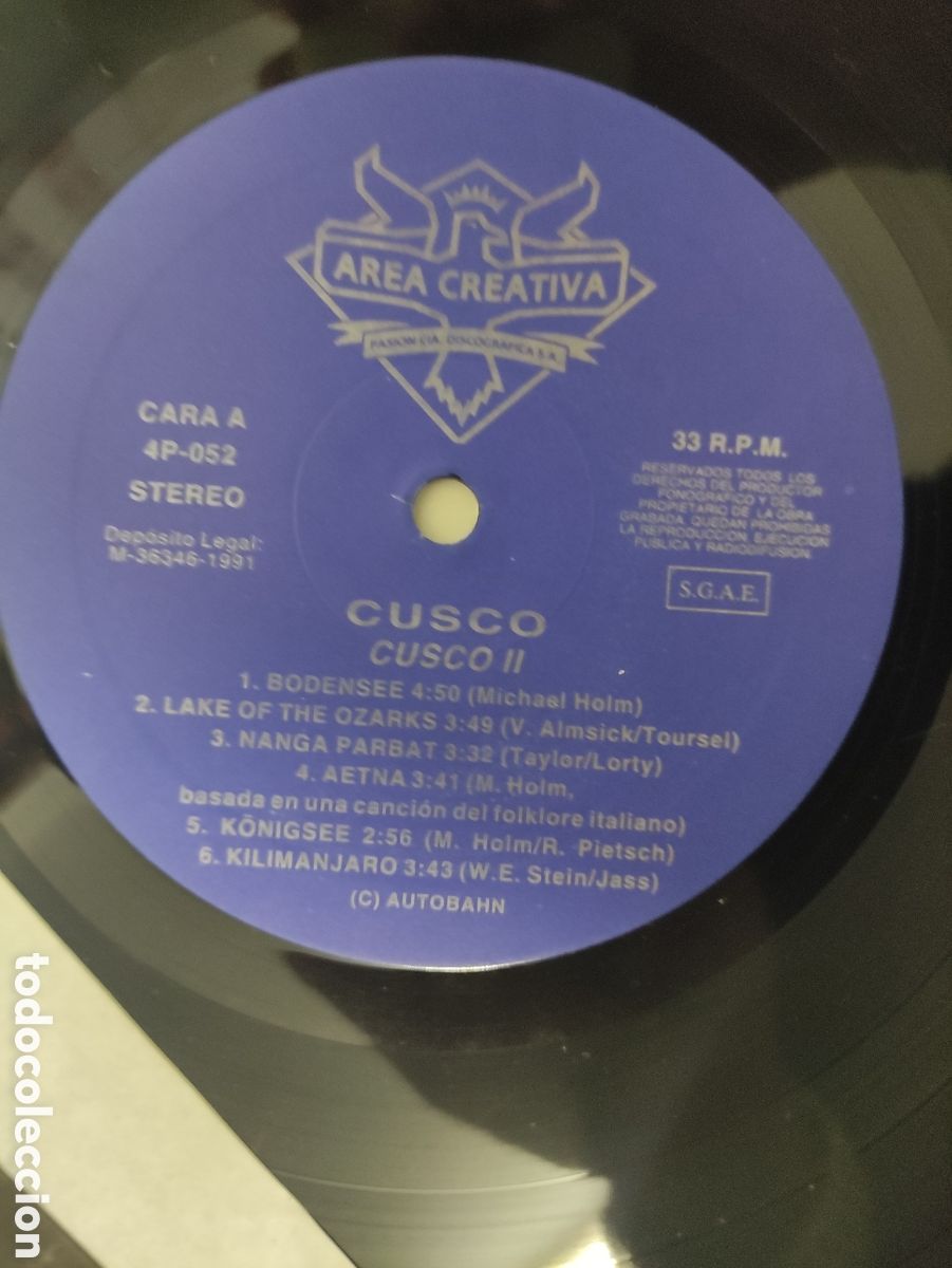 Discos de vinilo: Cusco &ndash; Cusco II - Area Creativa &ndash; 4P-052 - 1991 - Foto 5