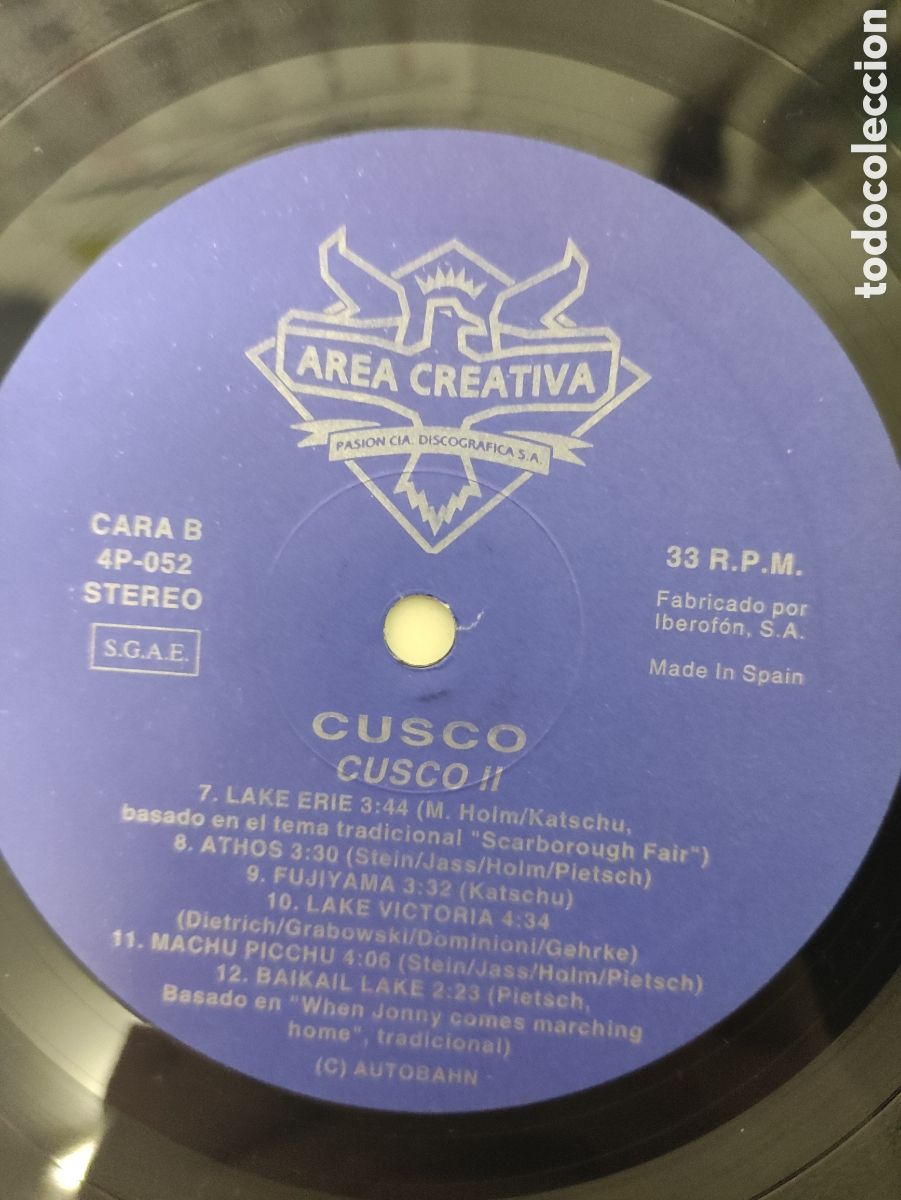 Discos de vinilo: Cusco &ndash; Cusco II - Area Creativa &ndash; 4P-052 - 1991 - Foto 6
