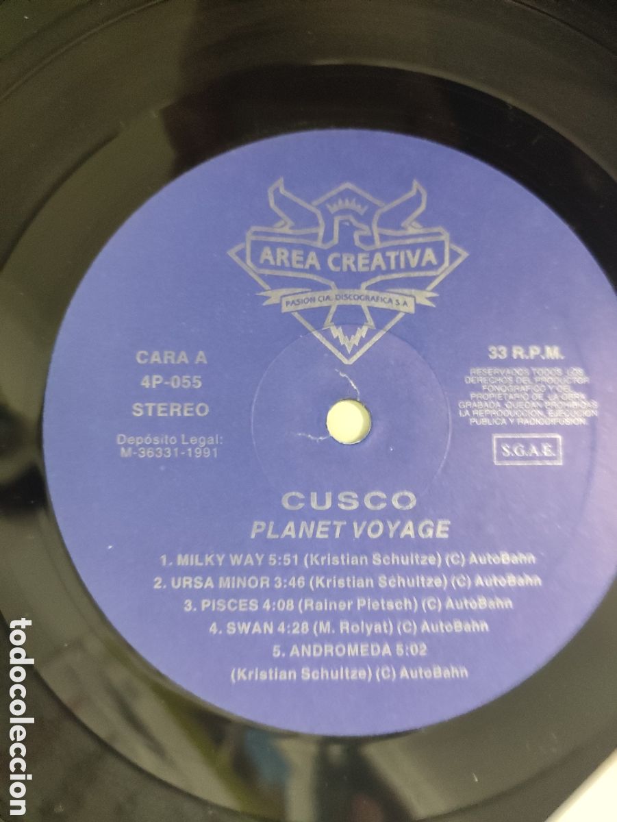 Discos de vinilo: Cusco - Planet Voyage - Area Creativa &ndash; 4P 055 - 1991 - Foto 5