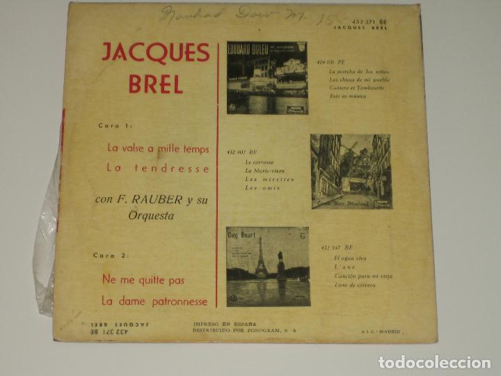 Discos de vinilo: JACQUES BREL - ED. ESPA&Ntilde;OLA 1960 - Foto 2