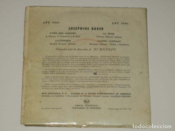 Discos de vinilo: JOSEPHINE BAKER - ED. ESPA&Ntilde;OLA - Foto 2